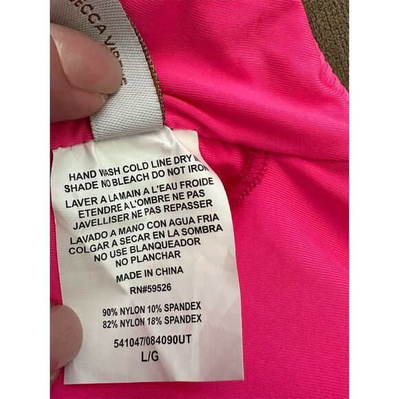 Becca Women's Pink Lace-Up One Piece Swimsuit Size L - Picture 6 of 7